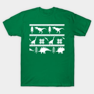 Dinosaur Fair Isle Pattern (Green) T-Shirt